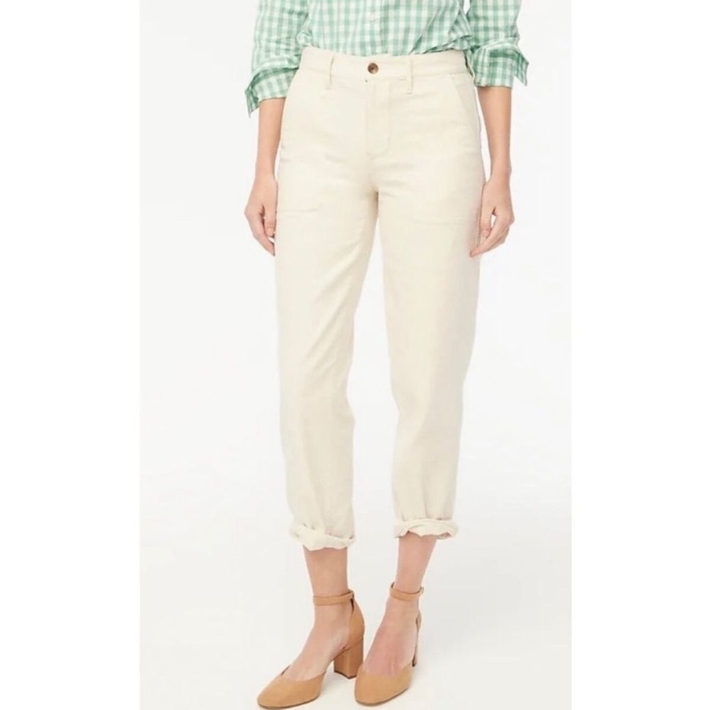 NEW, no tags 
J Crew Petite cotton camp pant
Size 8 Petite color Ivory